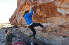 Bouldering in Hueco Tanks on 02/01/2020 with Blue Lizard Climbing and Yoga

Filename: SRM_20200201_1125210.jpg
Aperture: f/7.1
Shutter Speed: 1/250
Body: Canon EOS-1D Mark II
Lens: Canon EF 16-35mm f/2.8 L