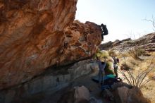 Bouldering in Hueco Tanks on 02/01/2020 with Blue Lizard Climbing and Yoga

Filename: SRM_20200201_1127100.jpg
Aperture: f/14.0
Shutter Speed: 1/250
Body: Canon EOS-1D Mark II
Lens: Canon EF 16-35mm f/2.8 L