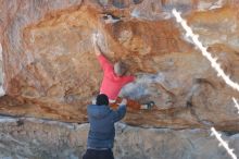 Bouldering in Hueco Tanks on 02/01/2020 with Blue Lizard Climbing and Yoga

Filename: SRM_20200201_1140480.jpg
Aperture: f/4.0
Shutter Speed: 1/250
Body: Canon EOS-1D Mark II
Lens: Canon EF 50mm f/1.8 II