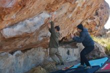 Bouldering in Hueco Tanks on 02/01/2020 with Blue Lizard Climbing and Yoga

Filename: SRM_20200201_1157381.jpg
Aperture: f/4.5
Shutter Speed: 1/250
Body: Canon EOS-1D Mark II
Lens: Canon EF 50mm f/1.8 II