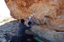 Bouldering in Hueco Tanks on 02/01/2020 with Blue Lizard Climbing and Yoga

Filename: SRM_20200201_1210130.jpg
Aperture: f/6.3
Shutter Speed: 1/250
Body: Canon EOS-1D Mark II
Lens: Canon EF 16-35mm f/2.8 L