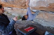 Bouldering in Hueco Tanks on 02/01/2020 with Blue Lizard Climbing and Yoga

Filename: SRM_20200201_1213140.jpg
Aperture: f/4.0
Shutter Speed: 1/250
Body: Canon EOS-1D Mark II
Lens: Canon EF 16-35mm f/2.8 L