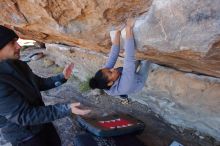 Bouldering in Hueco Tanks on 02/01/2020 with Blue Lizard Climbing and Yoga

Filename: SRM_20200201_1213220.jpg
Aperture: f/4.5
Shutter Speed: 1/250
Body: Canon EOS-1D Mark II
Lens: Canon EF 16-35mm f/2.8 L