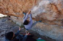 Bouldering in Hueco Tanks on 02/01/2020 with Blue Lizard Climbing and Yoga

Filename: SRM_20200201_1213310.jpg
Aperture: f/6.3
Shutter Speed: 1/250
Body: Canon EOS-1D Mark II
Lens: Canon EF 16-35mm f/2.8 L