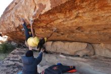 Bouldering in Hueco Tanks on 02/01/2020 with Blue Lizard Climbing and Yoga

Filename: SRM_20200201_1225180.jpg
Aperture: f/6.3
Shutter Speed: 1/250
Body: Canon EOS-1D Mark II
Lens: Canon EF 16-35mm f/2.8 L