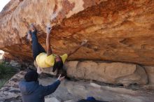 Bouldering in Hueco Tanks on 02/01/2020 with Blue Lizard Climbing and Yoga

Filename: SRM_20200201_1225200.jpg
Aperture: f/6.3
Shutter Speed: 1/250
Body: Canon EOS-1D Mark II
Lens: Canon EF 16-35mm f/2.8 L