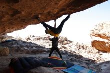 Bouldering in Hueco Tanks on 02/01/2020 with Blue Lizard Climbing and Yoga

Filename: SRM_20200201_1229370.jpg
Aperture: f/6.3
Shutter Speed: 1/250
Body: Canon EOS-1D Mark II
Lens: Canon EF 16-35mm f/2.8 L