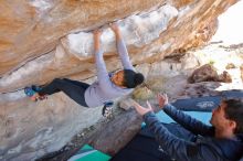 Bouldering in Hueco Tanks on 02/01/2020 with Blue Lizard Climbing and Yoga

Filename: SRM_20200201_1237110.jpg
Aperture: f/3.2
Shutter Speed: 1/250
Body: Canon EOS-1D Mark II
Lens: Canon EF 16-35mm f/2.8 L