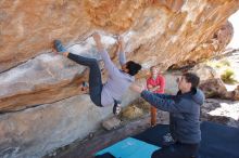 Bouldering in Hueco Tanks on 02/01/2020 with Blue Lizard Climbing and Yoga

Filename: SRM_20200201_1238000.jpg
Aperture: f/4.0
Shutter Speed: 1/250
Body: Canon EOS-1D Mark II
Lens: Canon EF 16-35mm f/2.8 L