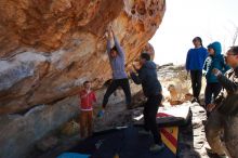 Bouldering in Hueco Tanks on 02/01/2020 with Blue Lizard Climbing and Yoga

Filename: SRM_20200201_1241040.jpg
Aperture: f/7.1
Shutter Speed: 1/320
Body: Canon EOS-1D Mark II
Lens: Canon EF 16-35mm f/2.8 L