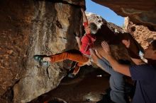 Bouldering in Hueco Tanks on 02/01/2020 with Blue Lizard Climbing and Yoga

Filename: SRM_20200201_1343340.jpg
Aperture: f/8.0
Shutter Speed: 1/250
Body: Canon EOS-1D Mark II
Lens: Canon EF 16-35mm f/2.8 L