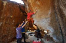 Bouldering in Hueco Tanks on 02/01/2020 with Blue Lizard Climbing and Yoga

Filename: SRM_20200201_1422110.jpg
Aperture: f/3.2
Shutter Speed: 1/250
Body: Canon EOS-1D Mark II
Lens: Canon EF 16-35mm f/2.8 L