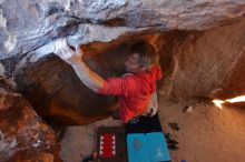 Bouldering in Hueco Tanks on 02/01/2020 with Blue Lizard Climbing and Yoga

Filename: SRM_20200201_1434091.jpg
Aperture: f/4.5
Shutter Speed: 1/250
Body: Canon EOS-1D Mark II
Lens: Canon EF 16-35mm f/2.8 L