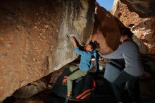 Bouldering in Hueco Tanks on 02/01/2020 with Blue Lizard Climbing and Yoga

Filename: SRM_20200201_1446410.jpg
Aperture: f/8.0
Shutter Speed: 1/250
Body: Canon EOS-1D Mark II
Lens: Canon EF 16-35mm f/2.8 L