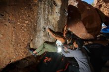 Bouldering in Hueco Tanks on 02/01/2020 with Blue Lizard Climbing and Yoga

Filename: SRM_20200201_1449320.jpg
Aperture: f/8.0
Shutter Speed: 1/250
Body: Canon EOS-1D Mark II
Lens: Canon EF 16-35mm f/2.8 L