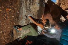 Bouldering in Hueco Tanks on 02/01/2020 with Blue Lizard Climbing and Yoga

Filename: SRM_20200201_1450440.jpg
Aperture: f/8.0
Shutter Speed: 1/250
Body: Canon EOS-1D Mark II
Lens: Canon EF 16-35mm f/2.8 L