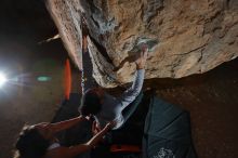 Bouldering in Hueco Tanks on 02/01/2020 with Blue Lizard Climbing and Yoga

Filename: SRM_20200201_1458540.jpg
Aperture: f/8.0
Shutter Speed: 1/250
Body: Canon EOS-1D Mark II
Lens: Canon EF 16-35mm f/2.8 L