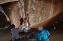 Bouldering in Hueco Tanks on 02/01/2020 with Blue Lizard Climbing and Yoga

Filename: SRM_20200201_1512120.jpg
Aperture: f/8.0
Shutter Speed: 1/250
Body: Canon EOS-1D Mark II
Lens: Canon EF 16-35mm f/2.8 L