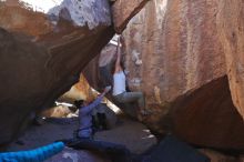 Bouldering in Hueco Tanks on 02/01/2020 with Blue Lizard Climbing and Yoga

Filename: SRM_20200201_1540200.jpg
Aperture: f/6.3
Shutter Speed: 1/250
Body: Canon EOS-1D Mark II
Lens: Canon EF 16-35mm f/2.8 L