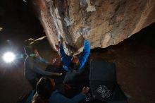 Bouldering in Hueco Tanks on 02/01/2020 with Blue Lizard Climbing and Yoga

Filename: SRM_20200201_1553240.jpg
Aperture: f/8.0
Shutter Speed: 1/250
Body: Canon EOS-1D Mark II
Lens: Canon EF 16-35mm f/2.8 L