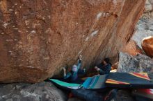 Bouldering in Hueco Tanks on 02/01/2020 with Blue Lizard Climbing and Yoga

Filename: SRM_20200201_1809020.jpg
Aperture: f/4.5
Shutter Speed: 1/250
Body: Canon EOS-1D Mark II
Lens: Canon EF 16-35mm f/2.8 L