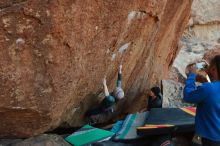 Bouldering in Hueco Tanks on 02/01/2020 with Blue Lizard Climbing and Yoga

Filename: SRM_20200201_1823190.jpg
Aperture: f/4.0
Shutter Speed: 1/250
Body: Canon EOS-1D Mark II
Lens: Canon EF 16-35mm f/2.8 L