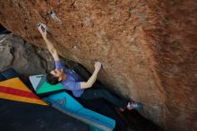 Bouldering in Hueco Tanks on 02/01/2020 with Blue Lizard Climbing and Yoga

Filename: SRM_20200201_1828131.jpg
Aperture: f/3.2
Shutter Speed: 1/250
Body: Canon EOS-1D Mark II
Lens: Canon EF 16-35mm f/2.8 L