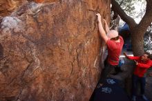 Bouldering in Hueco Tanks on 02/08/2020 with Blue Lizard Climbing and Yoga

Filename: SRM_20200208_1119010.jpg
Aperture: f/6.3
Shutter Speed: 1/250
Body: Canon EOS-1D Mark II
Lens: Canon EF 16-35mm f/2.8 L