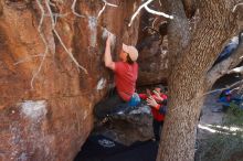 Bouldering in Hueco Tanks on 02/08/2020 with Blue Lizard Climbing and Yoga

Filename: SRM_20200208_1124460.jpg
Aperture: f/5.6
Shutter Speed: 1/250
Body: Canon EOS-1D Mark II
Lens: Canon EF 16-35mm f/2.8 L