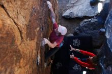 Bouldering in Hueco Tanks on 02/08/2020 with Blue Lizard Climbing and Yoga

Filename: SRM_20200208_1134050.jpg
Aperture: f/5.0
Shutter Speed: 1/250
Body: Canon EOS-1D Mark II
Lens: Canon EF 16-35mm f/2.8 L