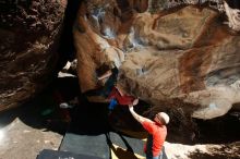 Bouldering in Hueco Tanks on 02/08/2020 with Blue Lizard Climbing and Yoga

Filename: SRM_20200208_1213460.jpg
Aperture: f/8.0
Shutter Speed: 1/250
Body: Canon EOS-1D Mark II
Lens: Canon EF 16-35mm f/2.8 L