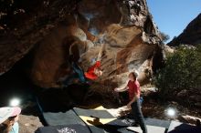 Bouldering in Hueco Tanks on 02/08/2020 with Blue Lizard Climbing and Yoga

Filename: SRM_20200208_1219090.jpg
Aperture: f/8.0
Shutter Speed: 1/250
Body: Canon EOS-1D Mark II
Lens: Canon EF 16-35mm f/2.8 L