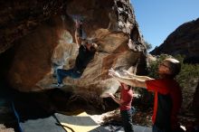 Bouldering in Hueco Tanks on 02/08/2020 with Blue Lizard Climbing and Yoga

Filename: SRM_20200208_1219450.jpg
Aperture: f/8.0
Shutter Speed: 1/250
Body: Canon EOS-1D Mark II
Lens: Canon EF 16-35mm f/2.8 L