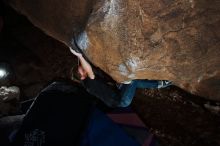 Bouldering in Hueco Tanks on 02/08/2020 with Blue Lizard Climbing and Yoga

Filename: SRM_20200208_1430460.jpg
Aperture: f/5.6
Shutter Speed: 1/250
Body: Canon EOS-1D Mark II
Lens: Canon EF 16-35mm f/2.8 L