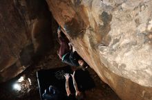 Bouldering in Hueco Tanks on 02/08/2020 with Blue Lizard Climbing and Yoga

Filename: SRM_20200208_1502100.jpg
Aperture: f/5.6
Shutter Speed: 1/250
Body: Canon EOS-1D Mark II
Lens: Canon EF 16-35mm f/2.8 L