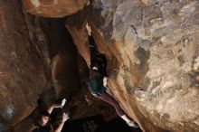 Bouldering in Hueco Tanks on 02/08/2020 with Blue Lizard Climbing and Yoga

Filename: SRM_20200208_1502330.jpg
Aperture: f/5.6
Shutter Speed: 1/250
Body: Canon EOS-1D Mark II
Lens: Canon EF 16-35mm f/2.8 L