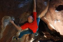 Bouldering in Hueco Tanks on 02/08/2020 with Blue Lizard Climbing and Yoga

Filename: SRM_20200208_1512440.jpg
Aperture: f/5.6
Shutter Speed: 1/250
Body: Canon EOS-1D Mark II
Lens: Canon EF 16-35mm f/2.8 L