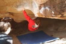 Bouldering in Hueco Tanks on 02/08/2020 with Blue Lizard Climbing and Yoga

Filename: SRM_20200208_1549330.jpg
Aperture: f/3.5
Shutter Speed: 1/250
Body: Canon EOS-1D Mark II
Lens: Canon EF 50mm f/1.8 II