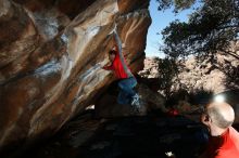 Bouldering in Hueco Tanks on 02/08/2020 with Blue Lizard Climbing and Yoga

Filename: SRM_20200208_1612110.jpg
Aperture: f/8.0
Shutter Speed: 1/250
Body: Canon EOS-1D Mark II
Lens: Canon EF 16-35mm f/2.8 L