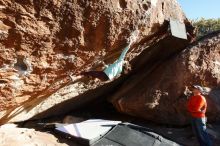 Bouldering in Hueco Tanks on 02/08/2020 with Blue Lizard Climbing and Yoga

Filename: SRM_20200208_1720190.jpg
Aperture: f/6.3
Shutter Speed: 1/250
Body: Canon EOS-1D Mark II
Lens: Canon EF 16-35mm f/2.8 L