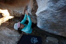 Bouldering in Hueco Tanks on 02/08/2020 with Blue Lizard Climbing and Yoga

Filename: SRM_20200208_1812251.jpg
Aperture: f/4.5
Shutter Speed: 1/250
Body: Canon EOS-1D Mark II
Lens: Canon EF 16-35mm f/2.8 L