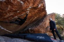 Bouldering in Hueco Tanks on 01/06/2020 with Blue Lizard Climbing and Yoga

Filename: SRM_20200106_1222351.jpg
Aperture: f/6.3
Shutter Speed: 1/320
Body: Canon EOS-1D Mark II
Lens: Canon EF 16-35mm f/2.8 L