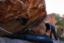 Bouldering in Hueco Tanks on 01/06/2020 with Blue Lizard Climbing and Yoga

Filename: SRM_20200106_1222490.jpg
Aperture: f/6.3
Shutter Speed: 1/320
Body: Canon EOS-1D Mark II
Lens: Canon EF 16-35mm f/2.8 L