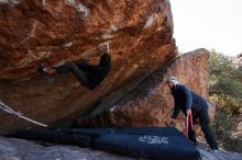 Bouldering in Hueco Tanks on 01/06/2020 with Blue Lizard Climbing and Yoga

Filename: SRM_20200106_1222520.jpg
Aperture: f/6.3
Shutter Speed: 1/320
Body: Canon EOS-1D Mark II
Lens: Canon EF 16-35mm f/2.8 L