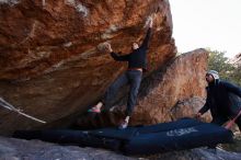 Bouldering in Hueco Tanks on 01/06/2020 with Blue Lizard Climbing and Yoga

Filename: SRM_20200106_1223040.jpg
Aperture: f/6.3
Shutter Speed: 1/320
Body: Canon EOS-1D Mark II
Lens: Canon EF 16-35mm f/2.8 L