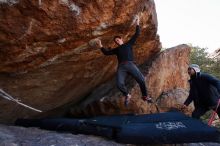 Bouldering in Hueco Tanks on 01/06/2020 with Blue Lizard Climbing and Yoga

Filename: SRM_20200106_1223050.jpg
Aperture: f/6.3
Shutter Speed: 1/320
Body: Canon EOS-1D Mark II
Lens: Canon EF 16-35mm f/2.8 L