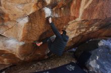 Bouldering in Hueco Tanks on 01/06/2020 with Blue Lizard Climbing and Yoga

Filename: SRM_20200106_1236210.jpg
Aperture: f/4.0
Shutter Speed: 1/250
Body: Canon EOS-1D Mark II
Lens: Canon EF 16-35mm f/2.8 L