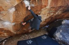 Bouldering in Hueco Tanks on 01/06/2020 with Blue Lizard Climbing and Yoga

Filename: SRM_20200106_1236250.jpg
Aperture: f/3.5
Shutter Speed: 1/250
Body: Canon EOS-1D Mark II
Lens: Canon EF 16-35mm f/2.8 L