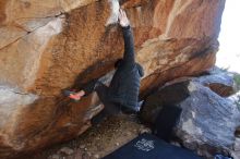 Bouldering in Hueco Tanks on 01/06/2020 with Blue Lizard Climbing and Yoga

Filename: SRM_20200106_1236280.jpg
Aperture: f/3.5
Shutter Speed: 1/250
Body: Canon EOS-1D Mark II
Lens: Canon EF 16-35mm f/2.8 L