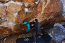 Bouldering in Hueco Tanks on 01/06/2020 with Blue Lizard Climbing and Yoga

Filename: SRM_20200106_1253440.jpg
Aperture: f/4.0
Shutter Speed: 1/250
Body: Canon EOS-1D Mark II
Lens: Canon EF 16-35mm f/2.8 L